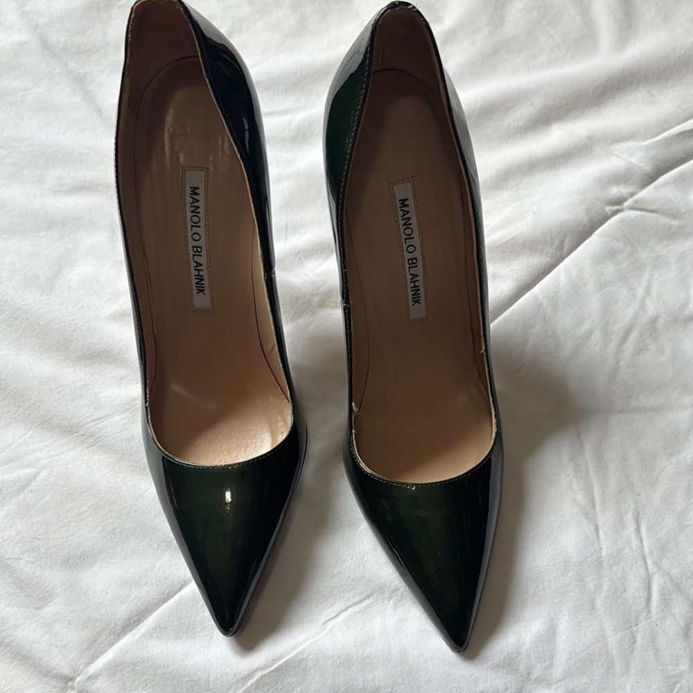 Manolo Blahnik Green Stiletto Heels